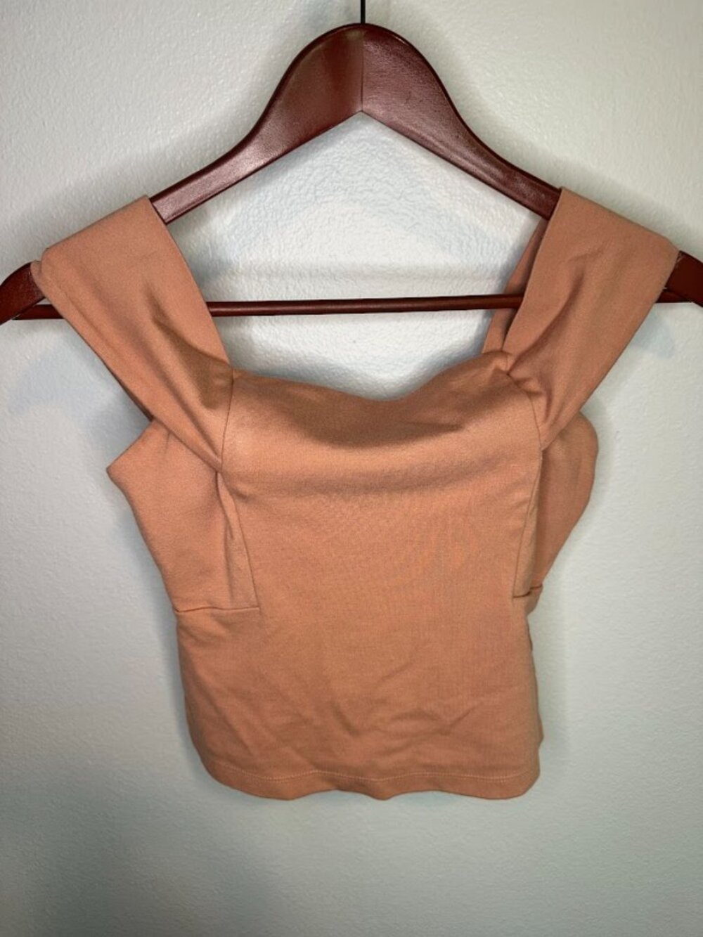 Anthropologie Pink Deletta Off-the-Shoulder Fitted Balletcore Crop Top - XS